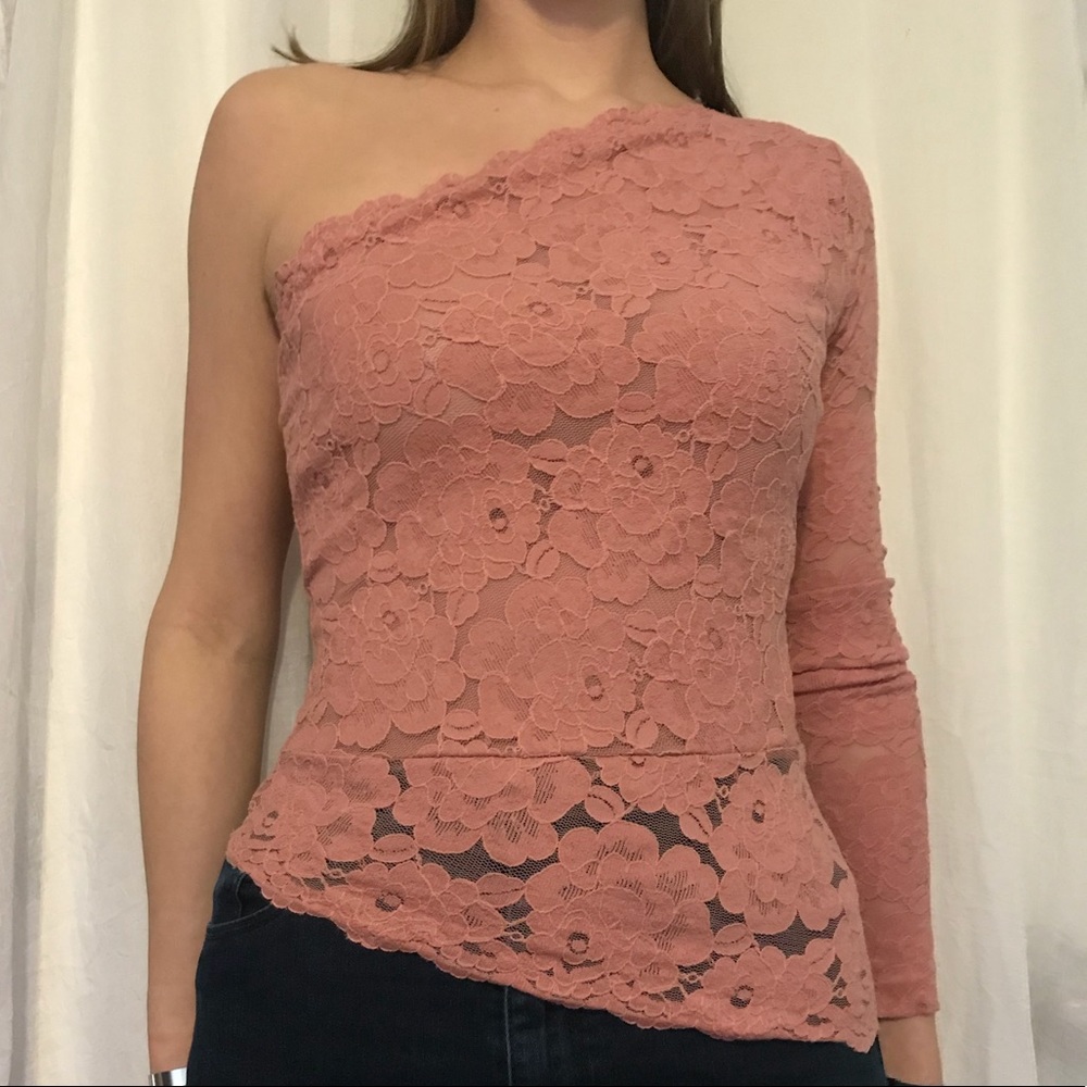 One-shoulder Long Sleeve Top